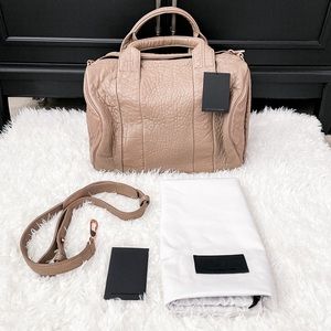 nwt authentic alexander wang rocco latte/rose gold handbag